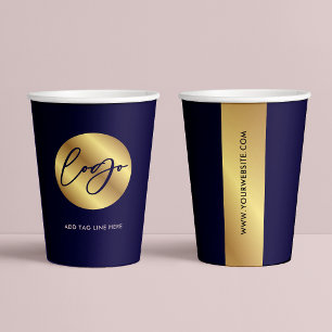 Zakelijk Marine & Goud Logo Merk Evenement Bedrijf Papieren Bekers
