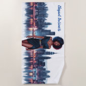 Zakelijk meisje Afrikaans mode mooie avond stad Strandlaken (Voorkant)