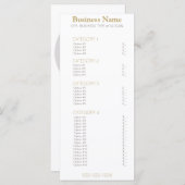 Zakelijk menu met prijslijst (Voorkant / Achterkant)