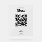 Zakelijk menu QR-code Acrylteken Acryl Bord (Voorkant)