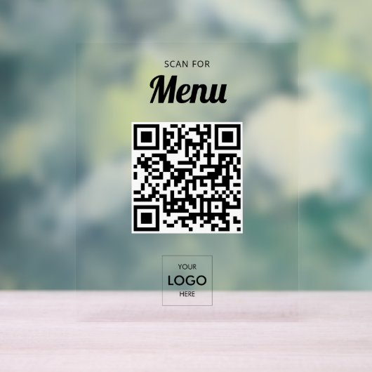 Zakelijk menu QR-code Acrylteken Acryl Bord (Neutraal)