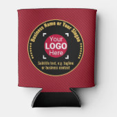 Zakelijk merk Classic Stripe - rood, zwart, goud Blikjeskoeler (Voorkant)