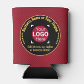 Zakelijk merk Classic Stripe - rood, zwart, goud Blikjeskoeler (Achterkant)