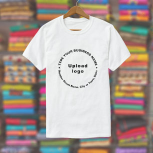 Zakelijk Merk in Ronde Patroon Tekst op Wit T-shirt