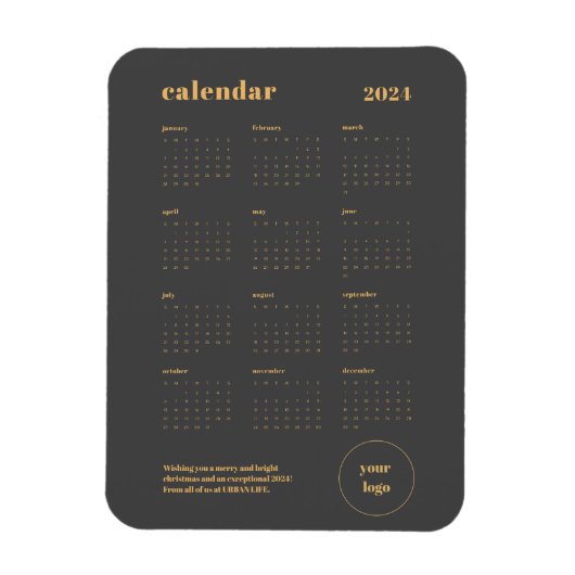 Zakelijk Merk Logo 2024 Kerstkalender Magneet (Verticaal)