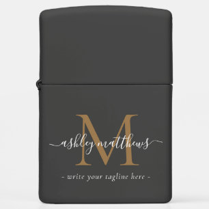 Zakelijk Merk Naam Label Zinspreuk Gouden Monogram