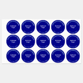 Zakelijk merk op blauw rondezelfetiket labels (Vel)