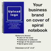 Zakelijk merk op blauwe spiraalnotitieboekje notitieboek