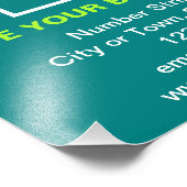 Zakelijk merk op Blauwgroen Green Square fotoprint Foto Afdruk (Hoek)