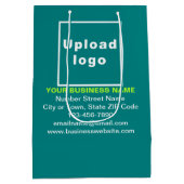 Zakelijk merk op Blauwgroen Groene Medium Size Gif Medium Cadeauzakje (Achterkant)