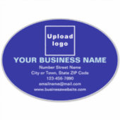Zakelijk merk op Blue Large Oval Vinyl Sticker (Voorkant)