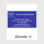 Zakelijk merk op Blue Rectangle Vinyl Sticker (Vel)