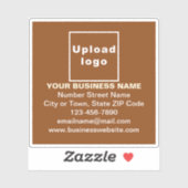 Zakelijk merk op Brown Square Vinyl Sticker (Vel)