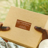 Zakelijk merk op bruin verzendlabel