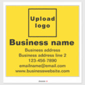 Zakelijk merk op geel groot vierkant vinyl sticker (Vel)