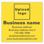 Zakelijk merk op geel groot vierkant vinyl sticker (Voorkant)