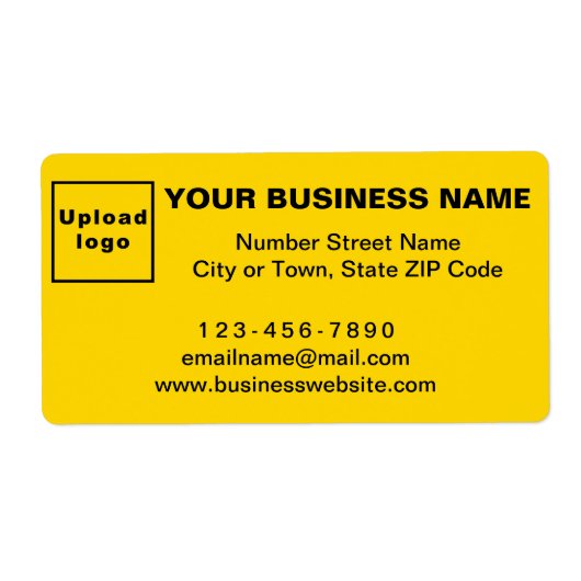 Zakelijk merk op geel verzendlabel (Voorkant)
