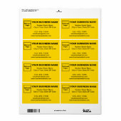 Zakelijk merk op gele verzendlabel (Full Sheet)