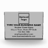 Zakelijk merk op grijs rechthoekig fotoblok (Voorkant)