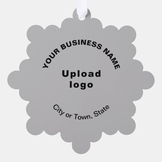 Zakelijk merk op grijs sneeuwvlokvormpapier ornament kaart (Achterkant)