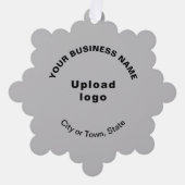 Zakelijk merk op grijs sneeuwvlokvormpapier ornament kaart (Voorkant)