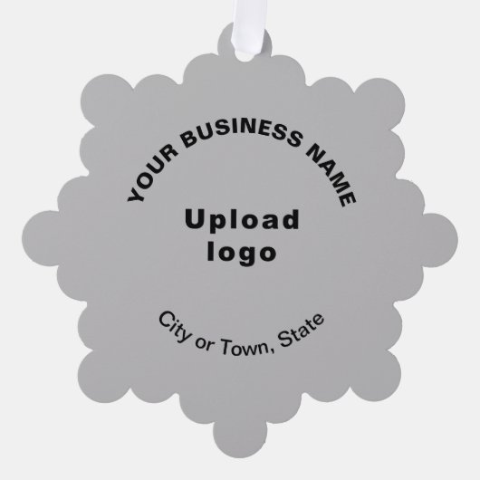 Zakelijk merk op grijs sneeuwvlokvormpapier ornament kaart (Voorkant)