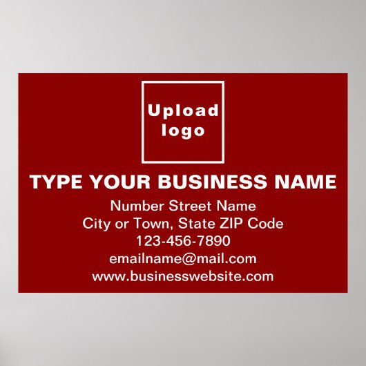 Zakelijk merk op het Poster Rode Rechthoek (Voorkant)