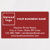 Zakelijk merk op kleefetiket met rode rechthoek labels (Design 1)