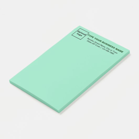 Zakelijk merk op kop van Blauwgroen groen lang Post-it® Notes (Schuin)