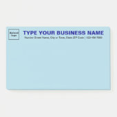 Zakelijk merk op kop van lichtblauw groot post-it® notes (Voorkant)