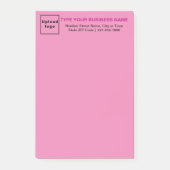 Zakelijk merk op kop van Pink Long Post-it® Notes (Voorkant)