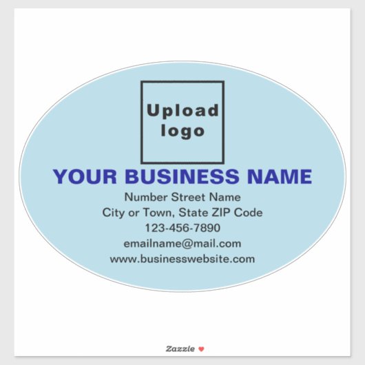 Zakelijk merk op Lichtblauw Groot Ovaal Vinyl Sticker (Vel)