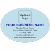 Zakelijk merk op Lichtblauw Groot Ovaal Vinyl Sticker (Voorkant)