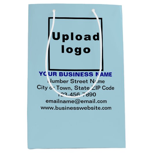 Zakelijk merk op lichtblauw middelgrote geschenkza medium cadeauzakje (Voorkant)