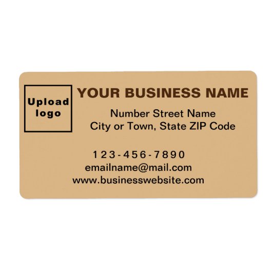 Zakelijk merk op lichtbruin verzendlabel (Voorkant)