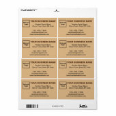 Zakelijk merk op lichtbruin verzendlabel (Full Sheet)