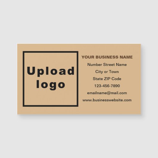 Zakelijk merk op lichtbruine magnetische Kaart (Voorkant)