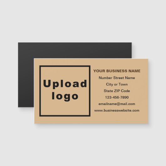 Zakelijk merk op lichtbruine magnetische Kaart (Voorkant / Achterkant)