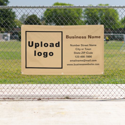 Zakelijk merk op lichtbruine rechthoekbanner spandoek (Insitu)