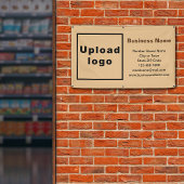 Zakelijk merk op lichtbruine rechthoekbanner spandoek