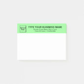 Zakelijk merk op lichtgroene kop van rechthoek post-it® notes (Voorkant)