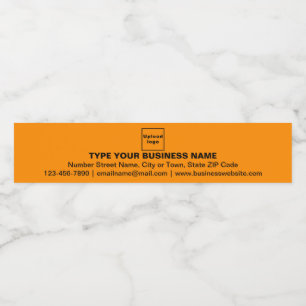 Zakelijk merk op Oranje kleurenbalk Waterfles Etiket