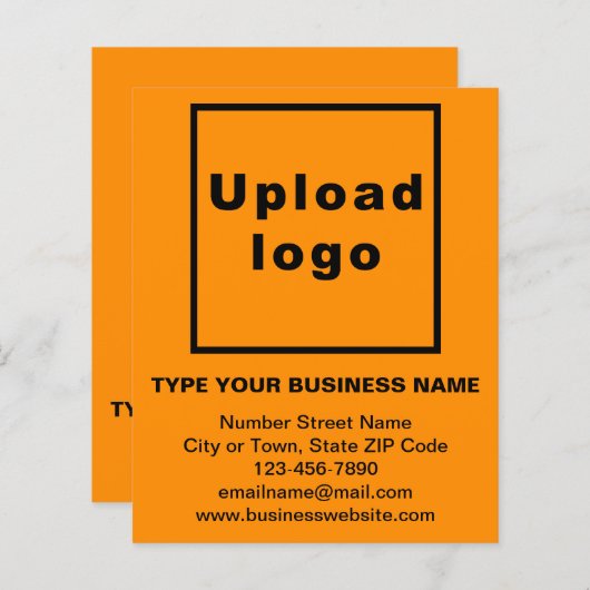 Zakelijk merk op Oranje papierblad (Voorkant / Achterkant)