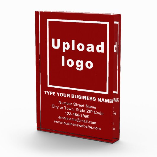 Zakelijk merk op rode portretrechthoek fotoblokken (Rechts)