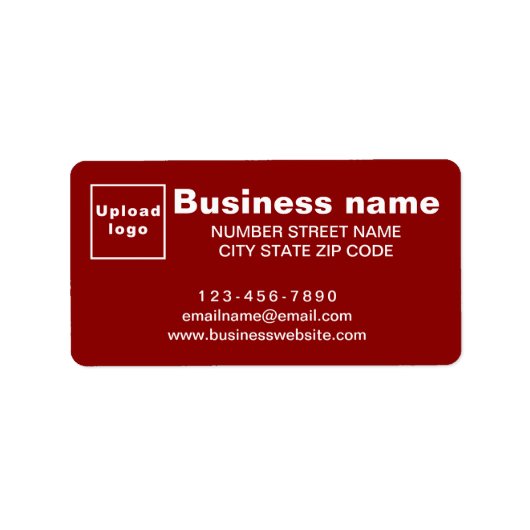 Zakelijk merk op rood adreslabel etiket (Voorkant)