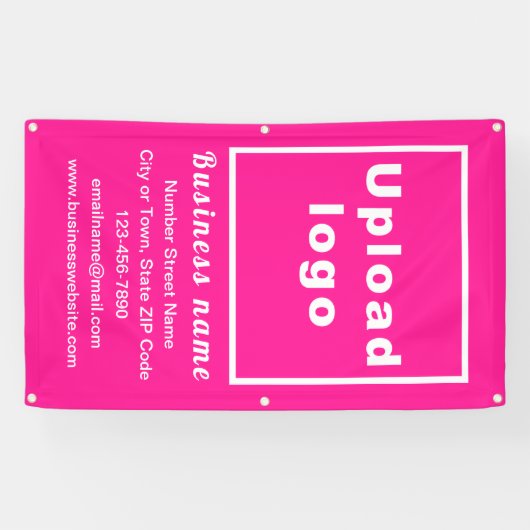 Zakelijk merk op roze portretbanner spandoek (Horizontaal)