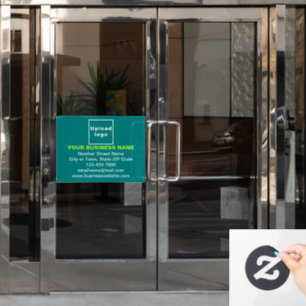 Zakelijk Merk op Tealgroene Rechthoek Raamsticker