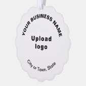 Zakelijk merk op wit geschulpte papier ornament kaart (Links)