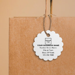 Zakelijk merk op wit geschulpte ronde vorm Label