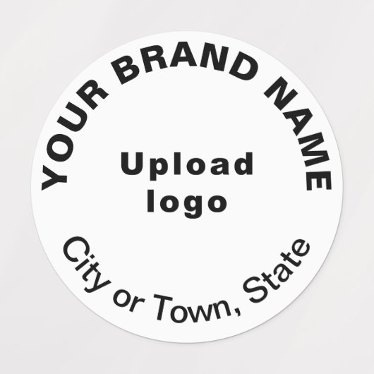 Zakelijk merk op wit rond kledinglabel labels (Design 1)